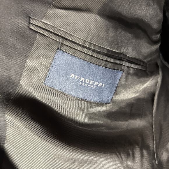 Burberry London Wool Suit Blazer Jacket Black Made in Italy Mens 46 LNG XX - Picture 6 of 12